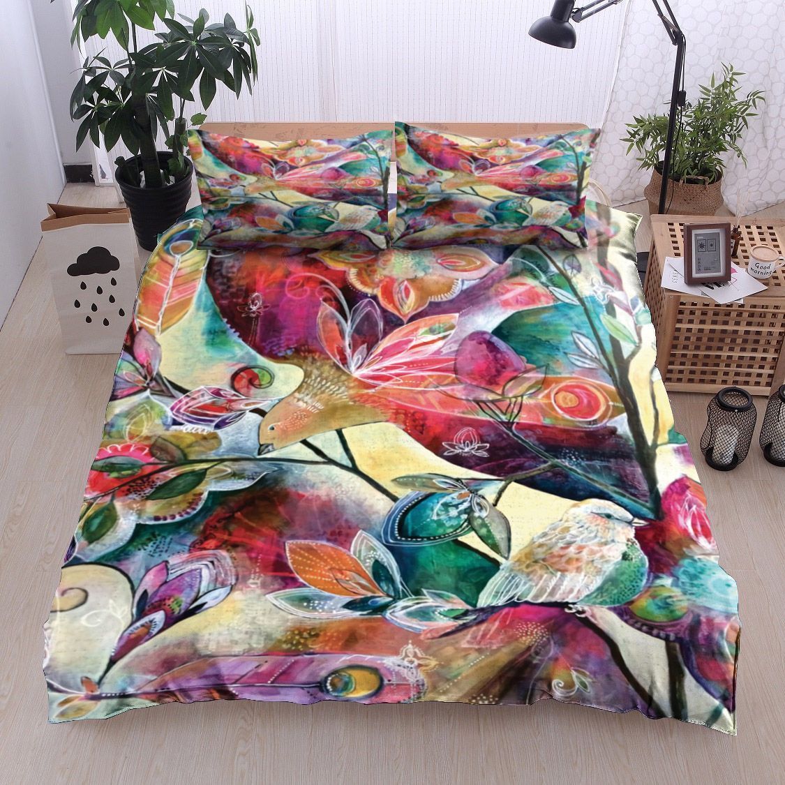 Bird And Flower Bedding Set