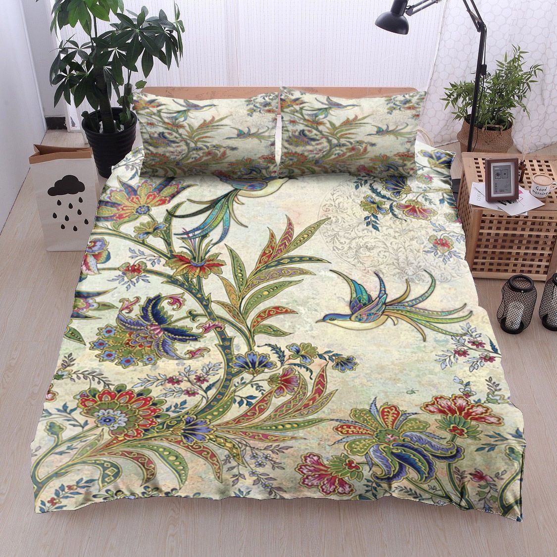 Bird And Flower Bedding Set
