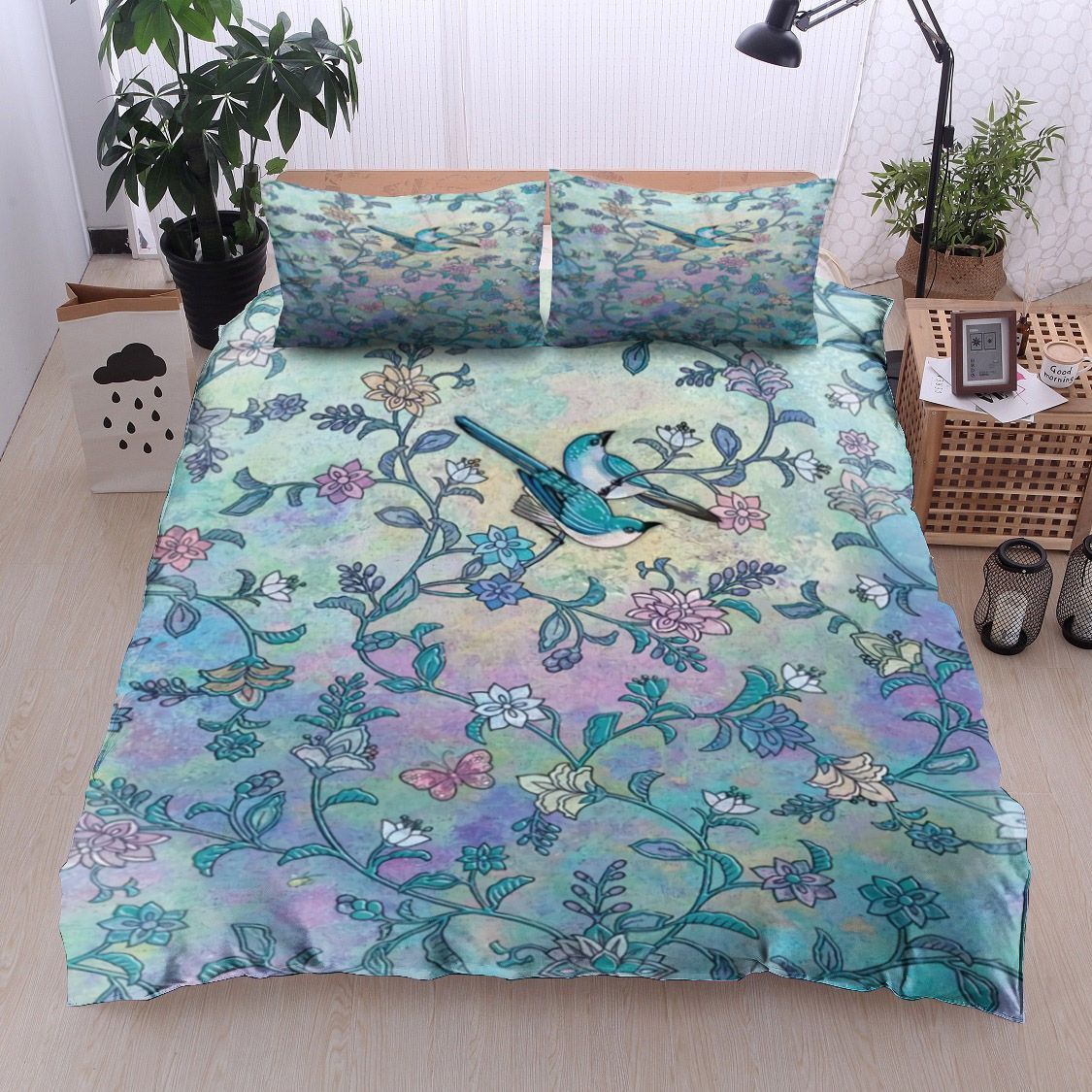 Bird And Flower Bedding Set
