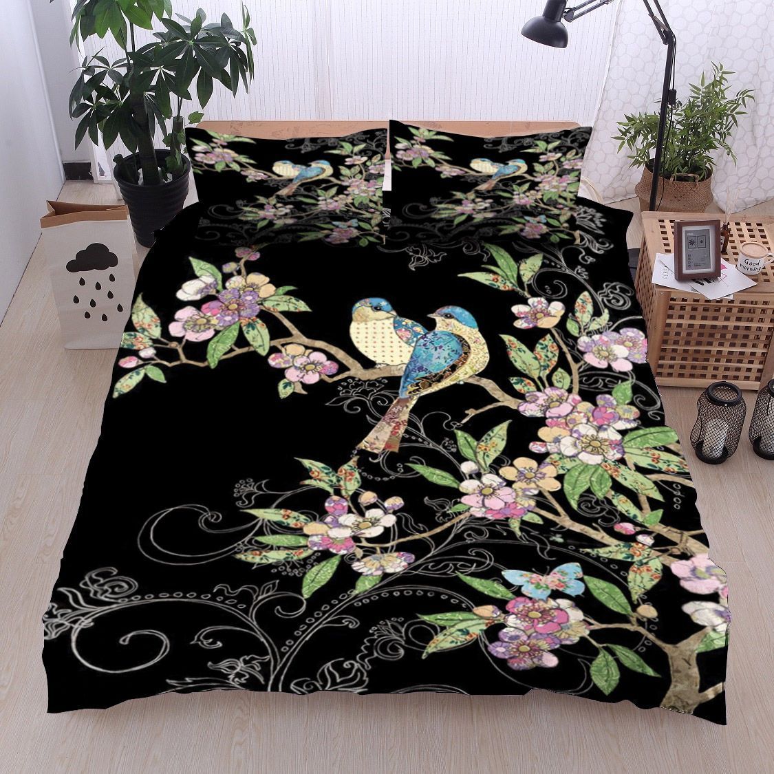 Bird And Flower Bedding Set