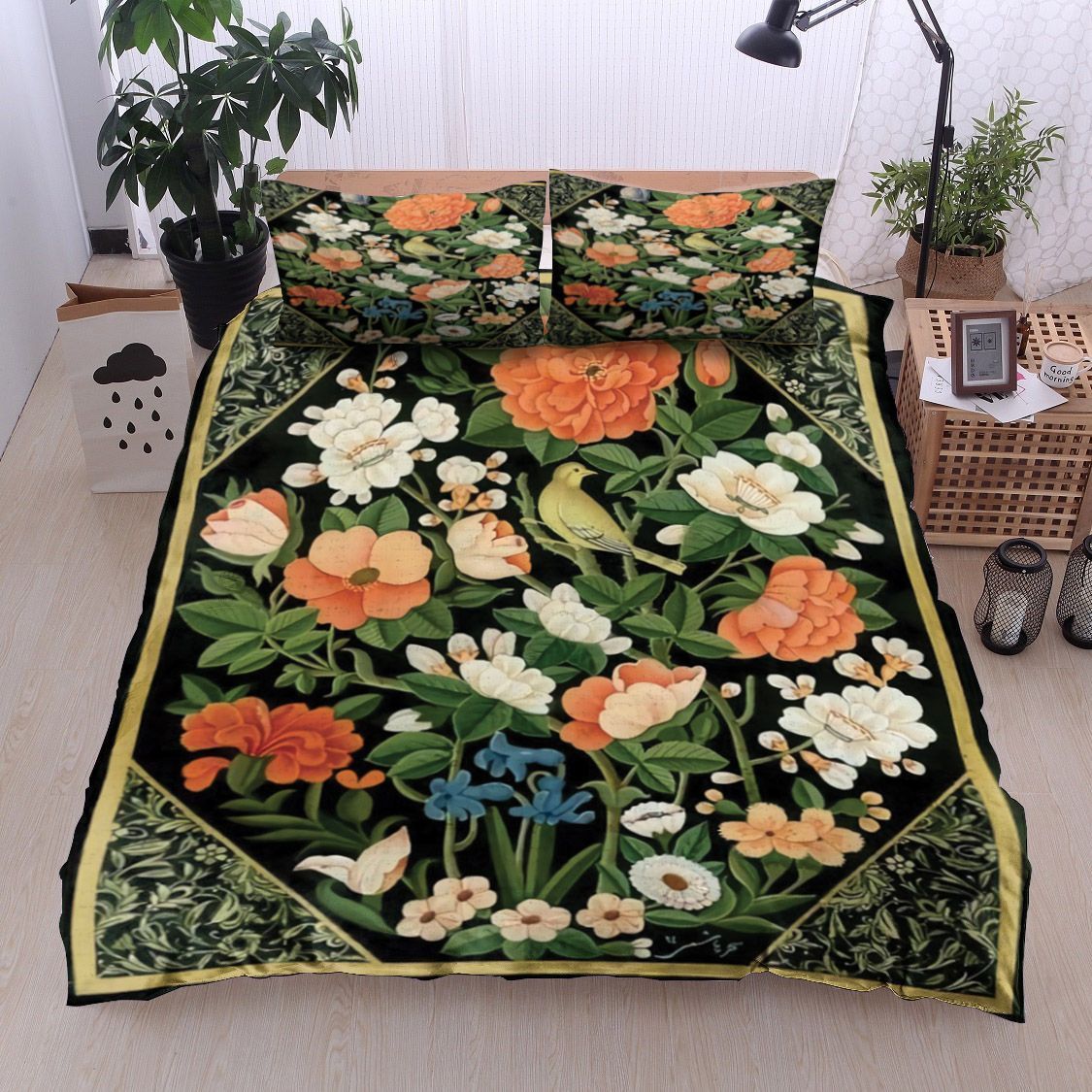Bird And Flower Bedding Set