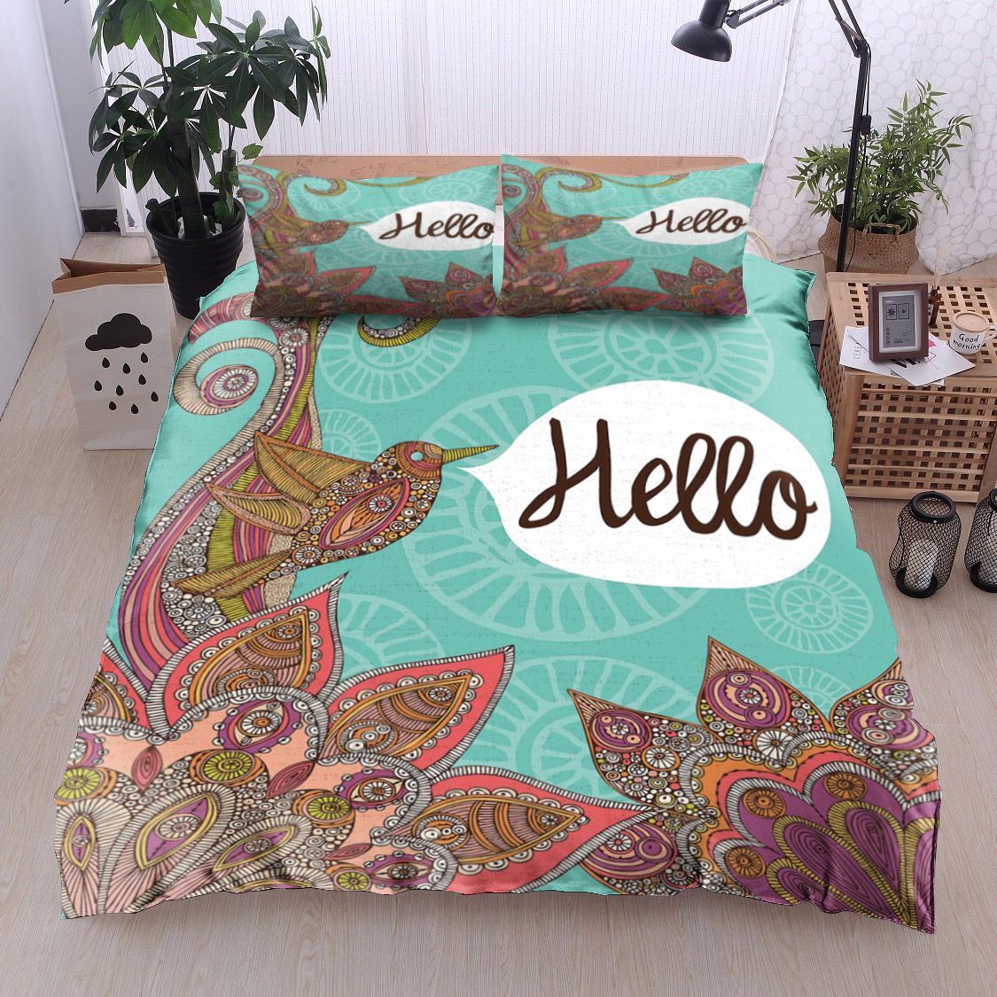 Bird And Flower Bedding Set