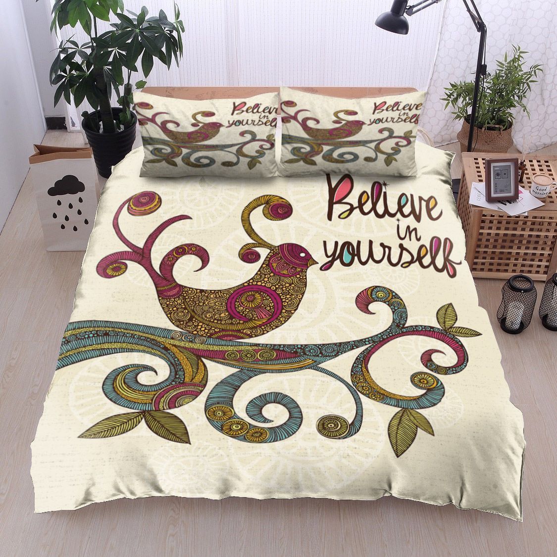 Bird And Flower Bedding Set