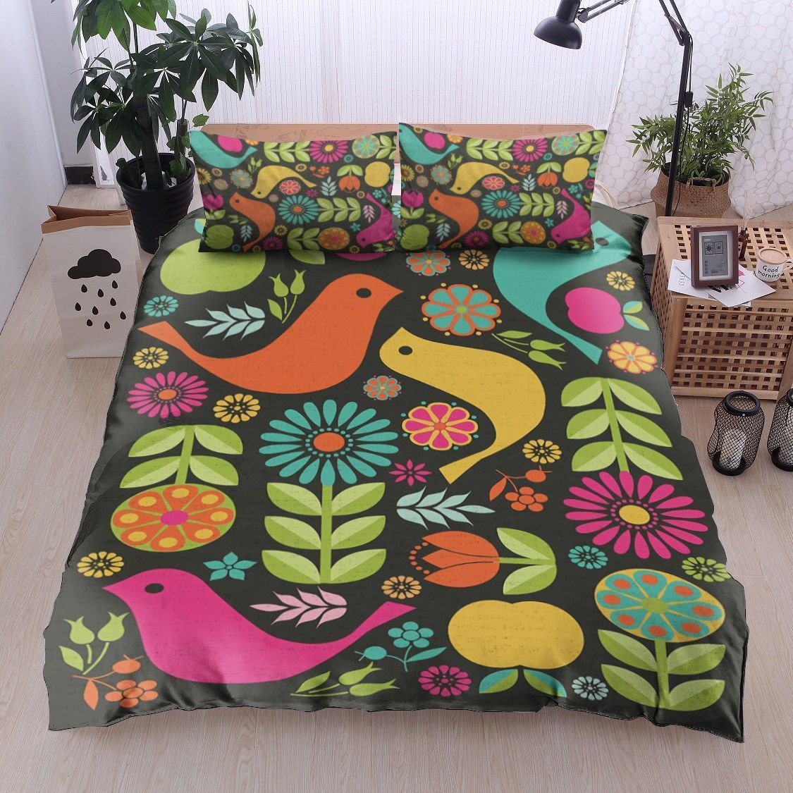 Bird And Flower Bedding Set
