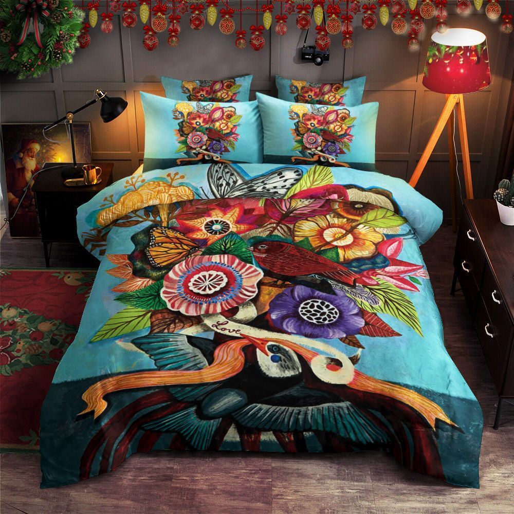 Bird And Flower Bedding Set