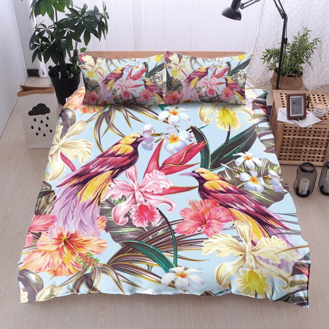 Bird And Flower Bedding Set