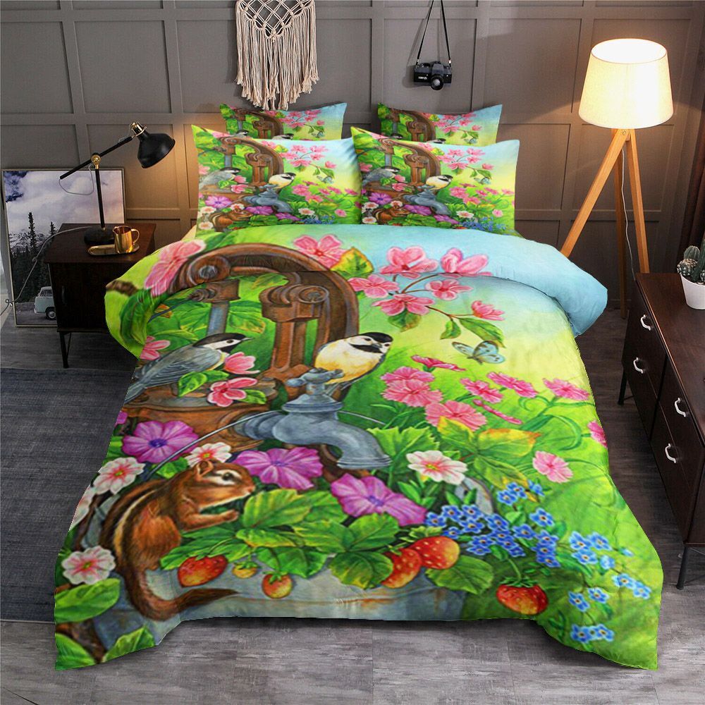 Bird And Flowers Colors Bedding Set