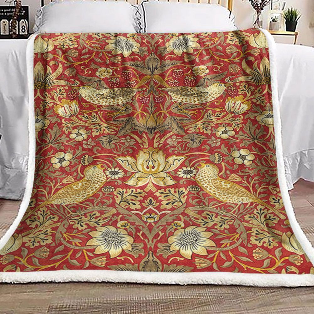 Bird Autumn Sherpa Fleece Blanket