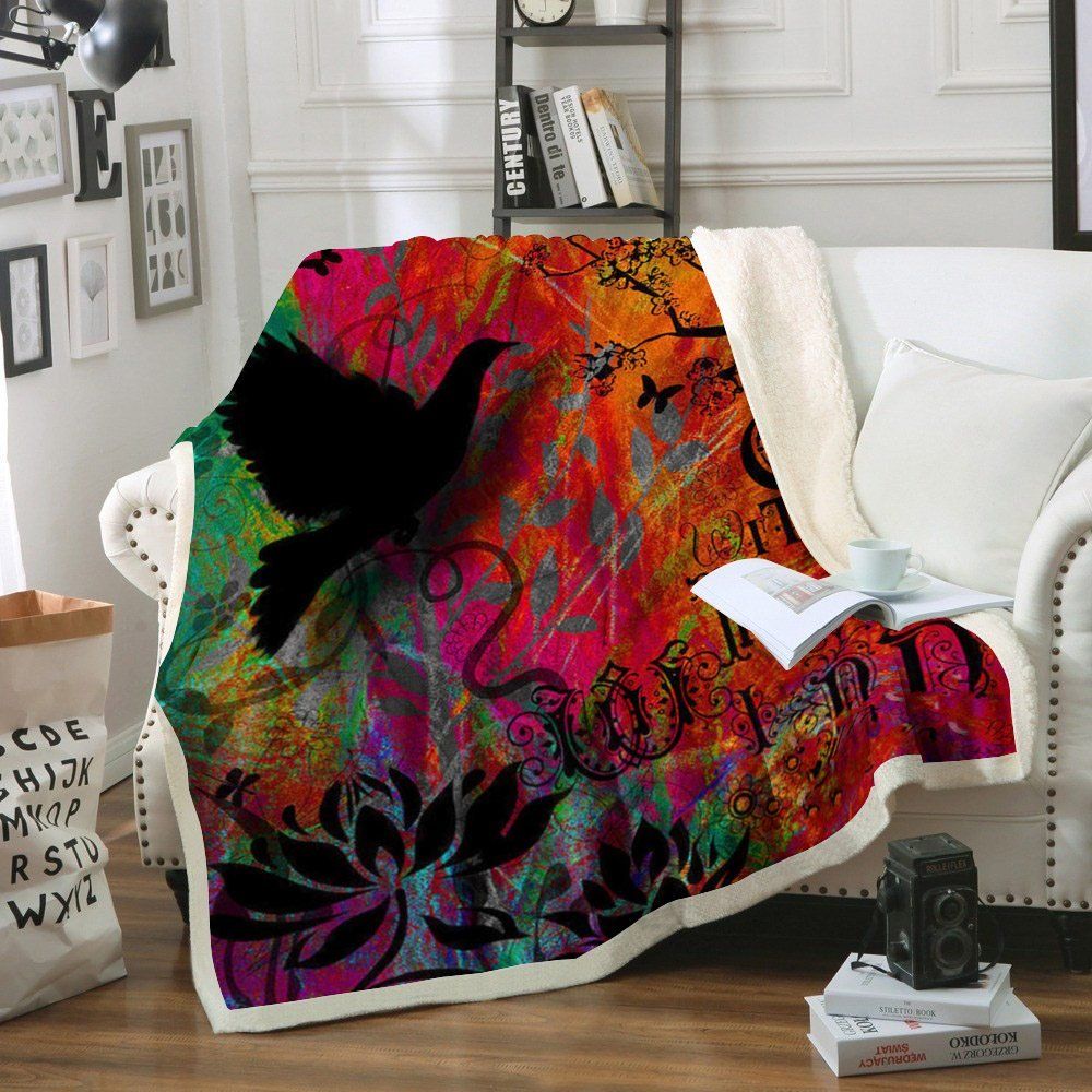 Bird Sherpa Fleece Blanket