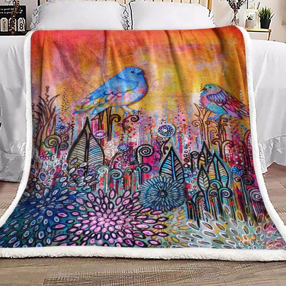 Bird Sherpa Fleece Blanket