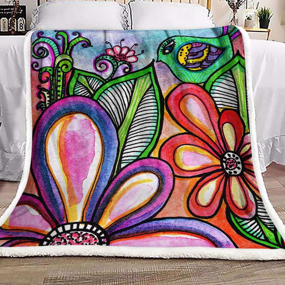 Bird Sherpa Fleece Blanket