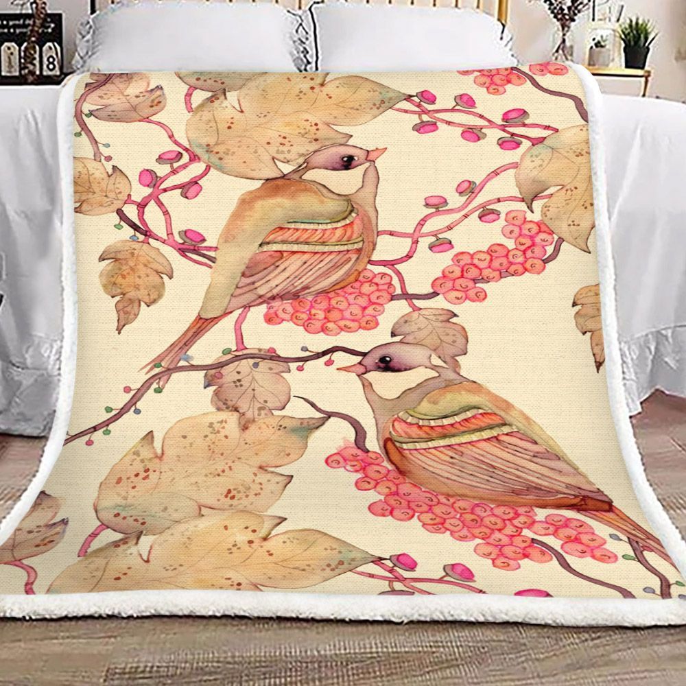 Bird Sherpa Fleece Blanket