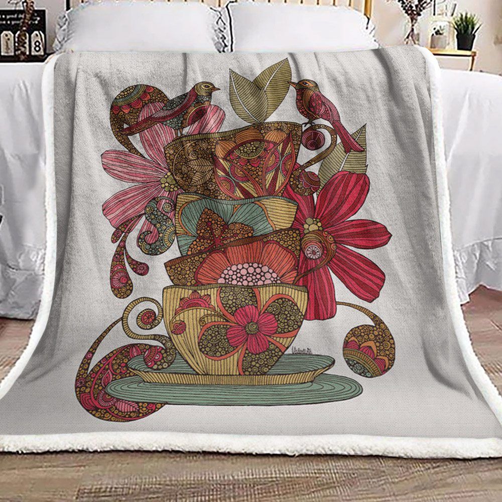 Bird Sherpa Fleece Blanket
