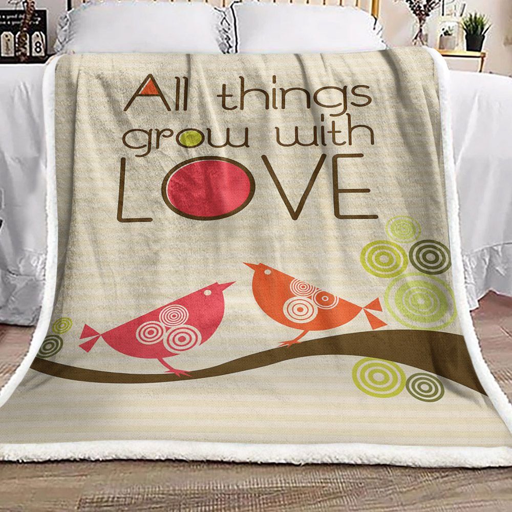 Bird Sherpa Fleece Blanket