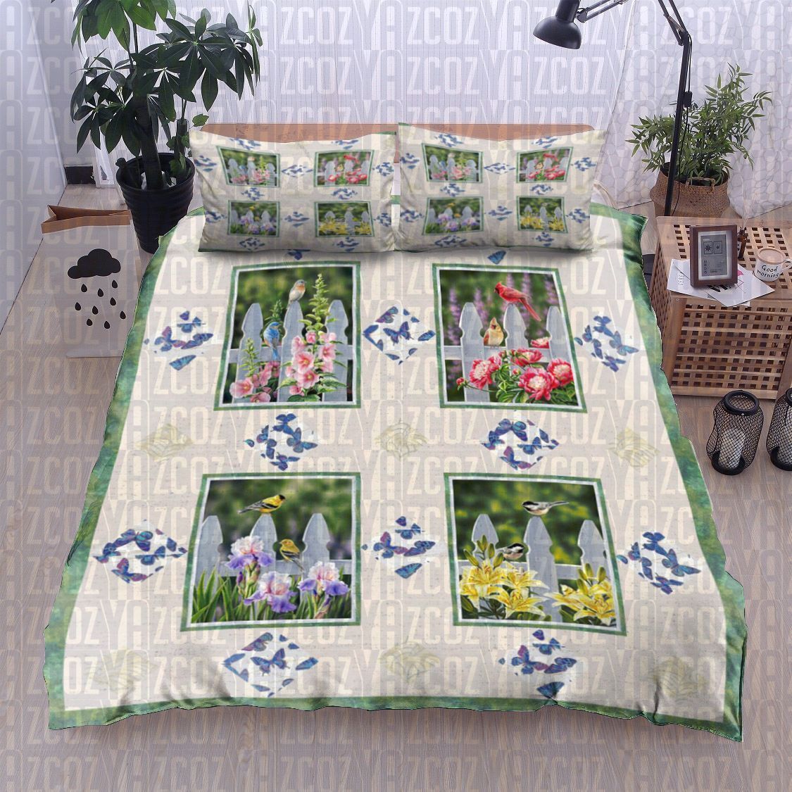 Bird Butterfly Bedding Set