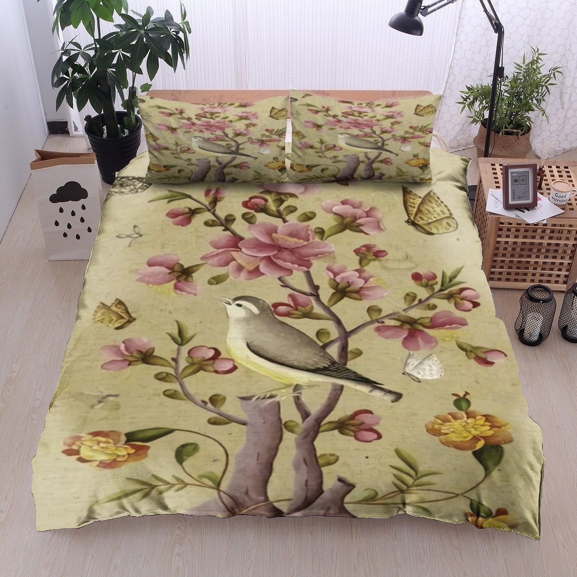 Bird Butterfly Flower Bedding Set