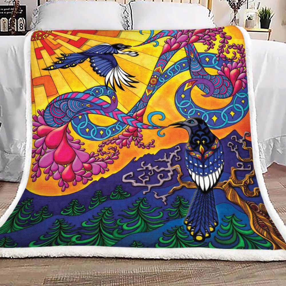 Bird Sherpa Fleece Blanket