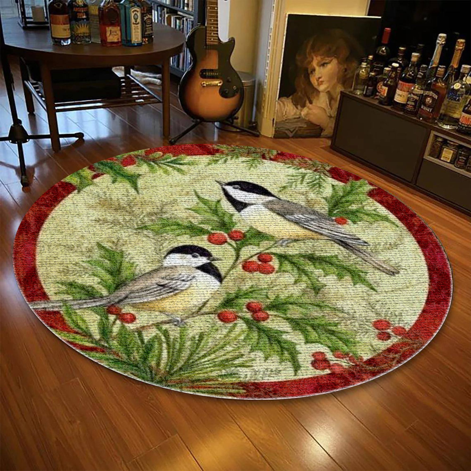 Bird Christmas Round Carpet