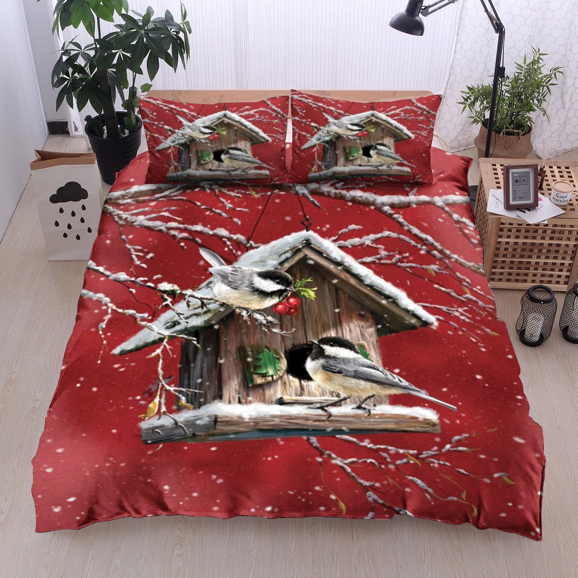 Bird Christmas Bedding Set