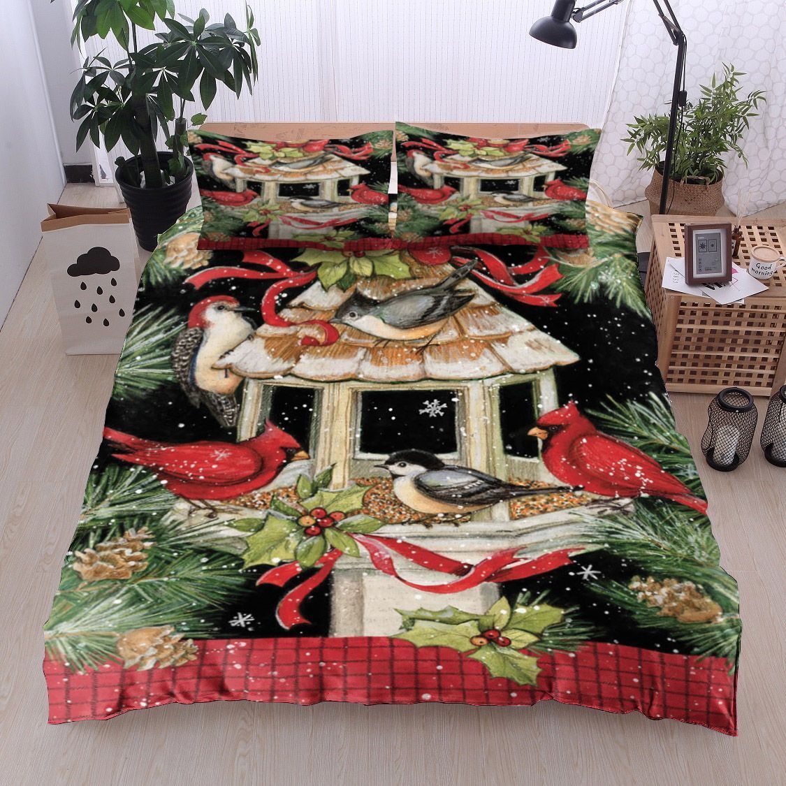 Bird Christmas Bedding Set