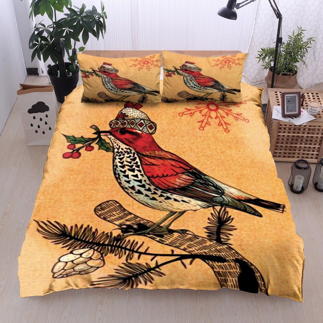 Bird Christmas Bedding Set