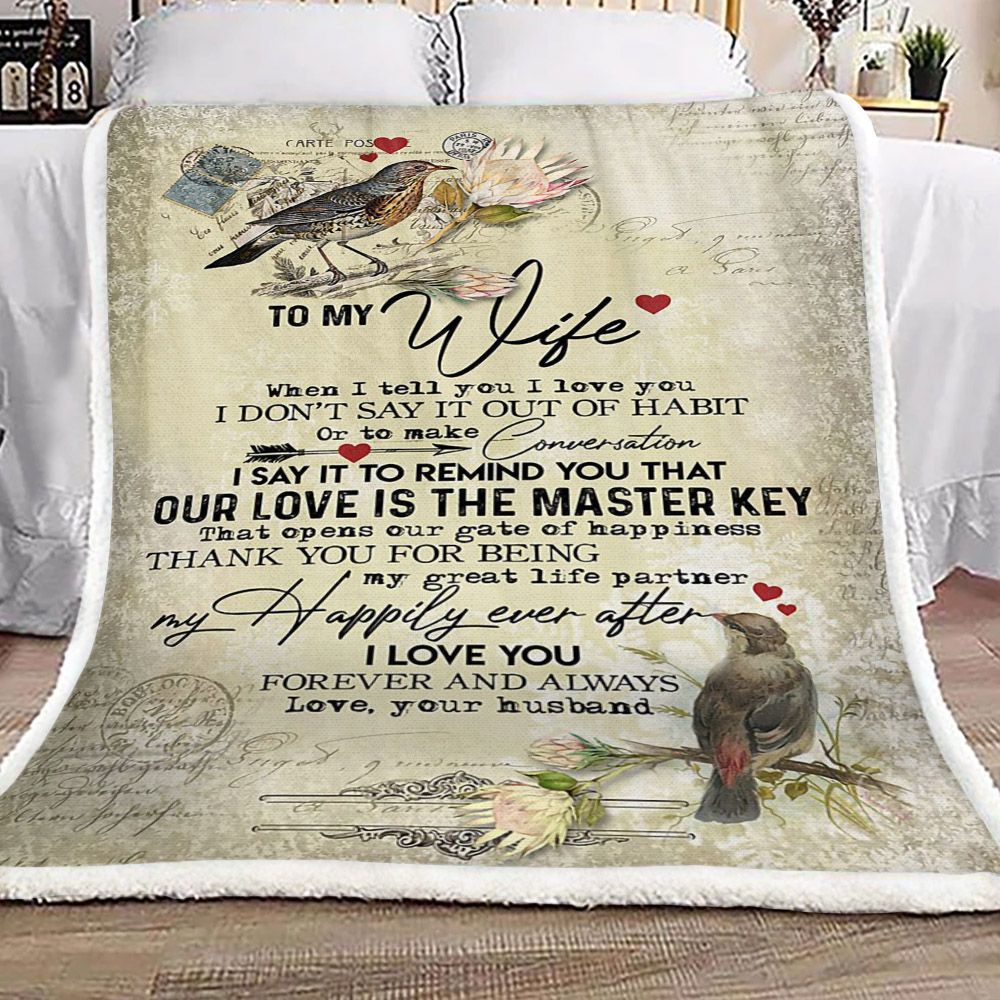 Bird Sherpa Fleece Blanket