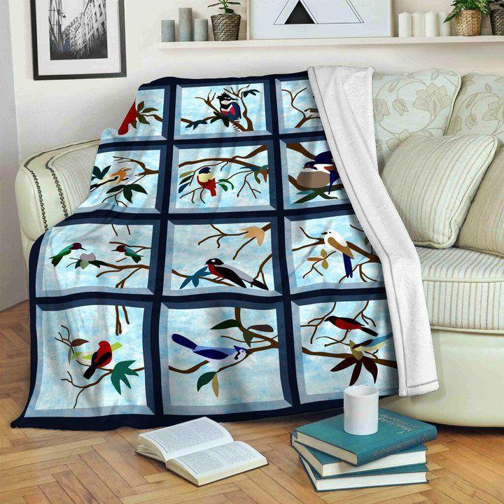 Bird Sherpa Fleece Blanket