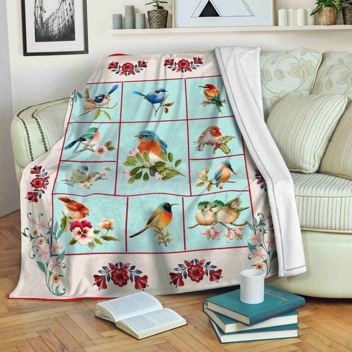 Bird Sherpa Fleece Blanket