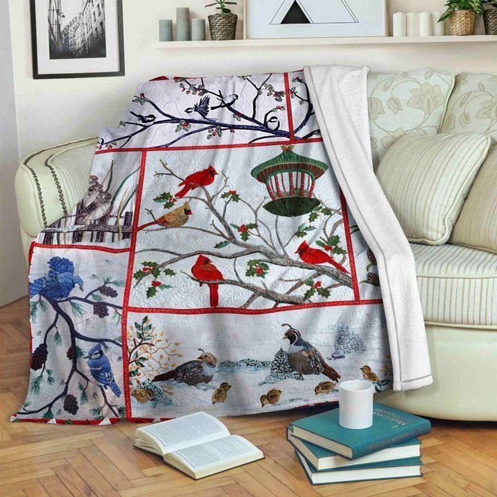 Bird Sherpa Fleece Blanket