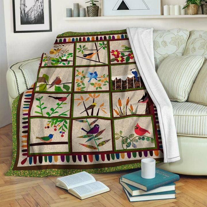 Bird Sherpa Fleece Blanket