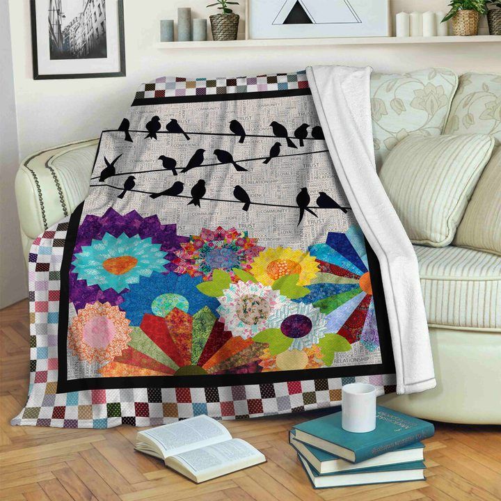 Bird Sherpa Fleece Blanket