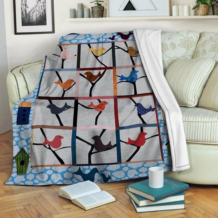 Bird Sherpa Fleece Blanket