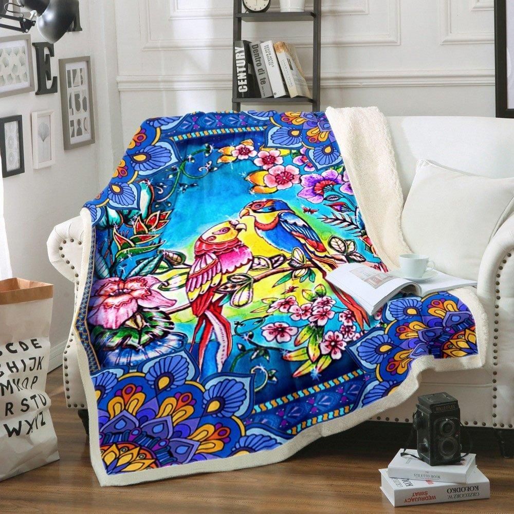 Bird Sherpa Fleece Blanket
