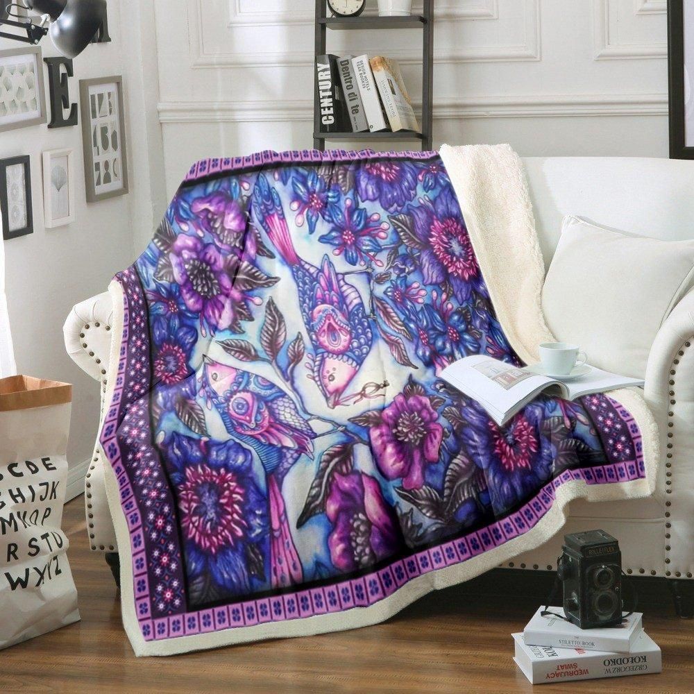 Bird Sherpa Fleece Blanket