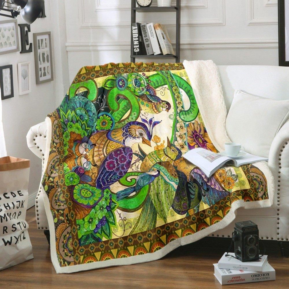Bird Sherpa Fleece Blanket