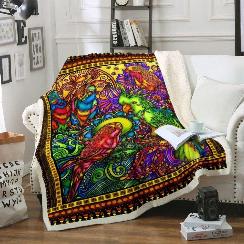 Bird Sherpa Fleece Blanket