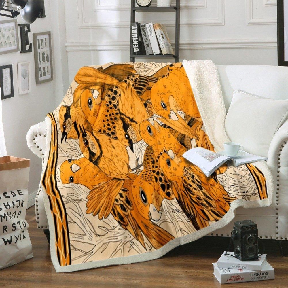Bird Sherpa Fleece Blanket