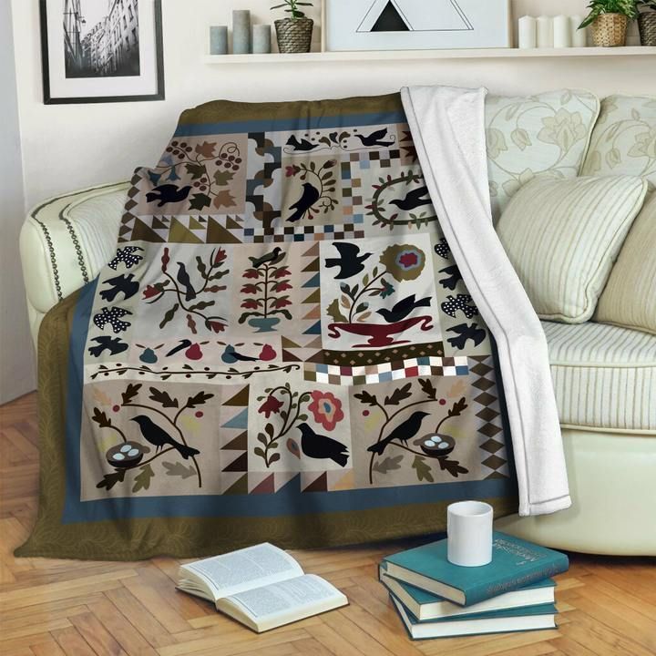 Bird Sherpa Fleece Blanket