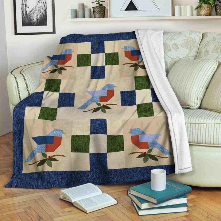 Bird Sherpa Fleece Blanket