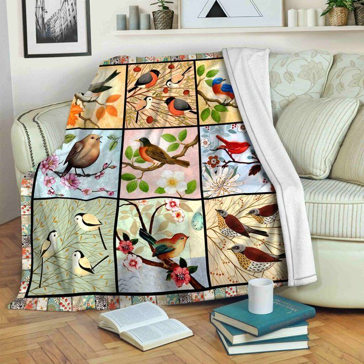 Bird Sherpa Fleece Blanket