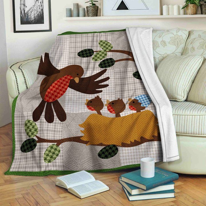 Bird Sherpa Fleece Blanket