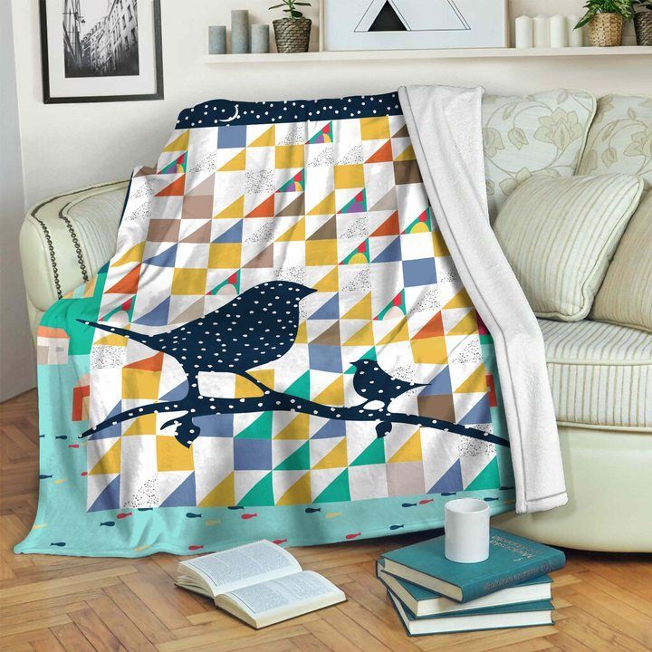 Bird Sherpa Fleece Blanket