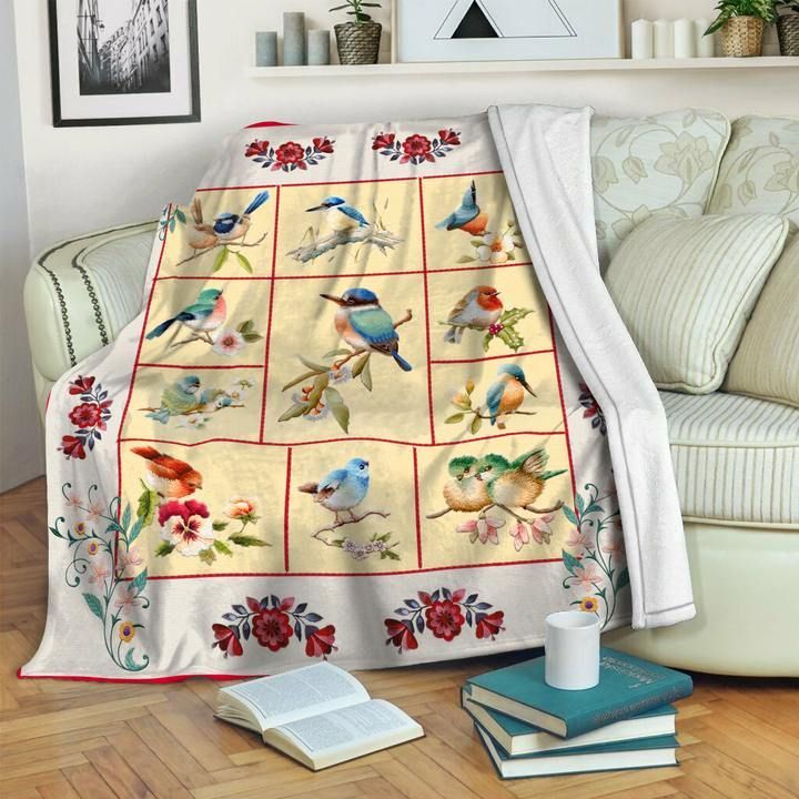 Bird Sherpa Fleece Blanket