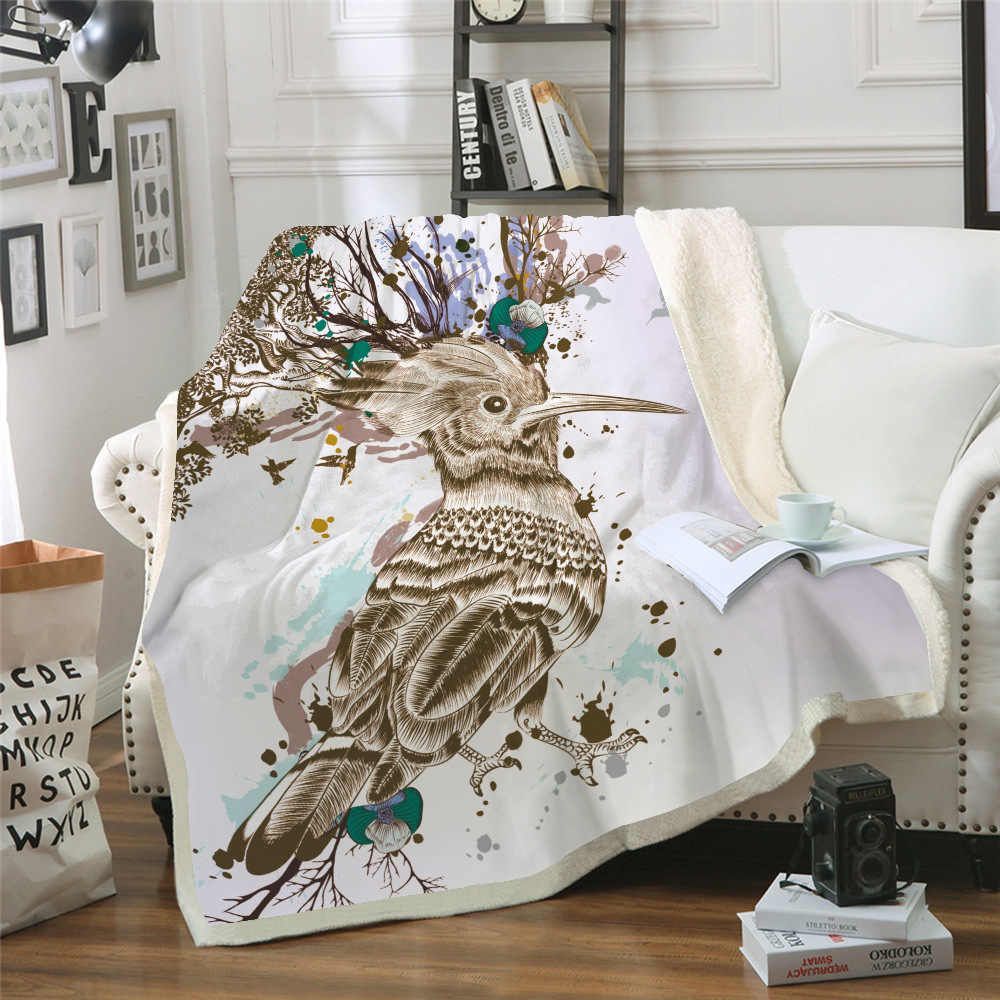 Bird Sherpa Fleece Blanket