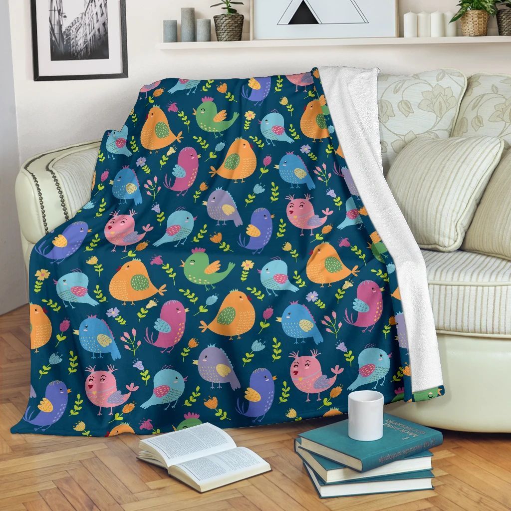Bird Colors Sherpa Fleece Blanket