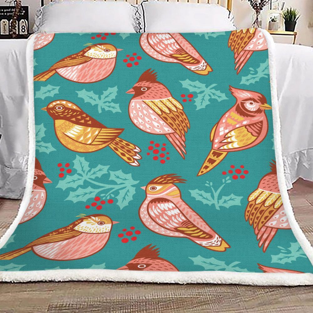 Bird Sherpa Fleece Blanket