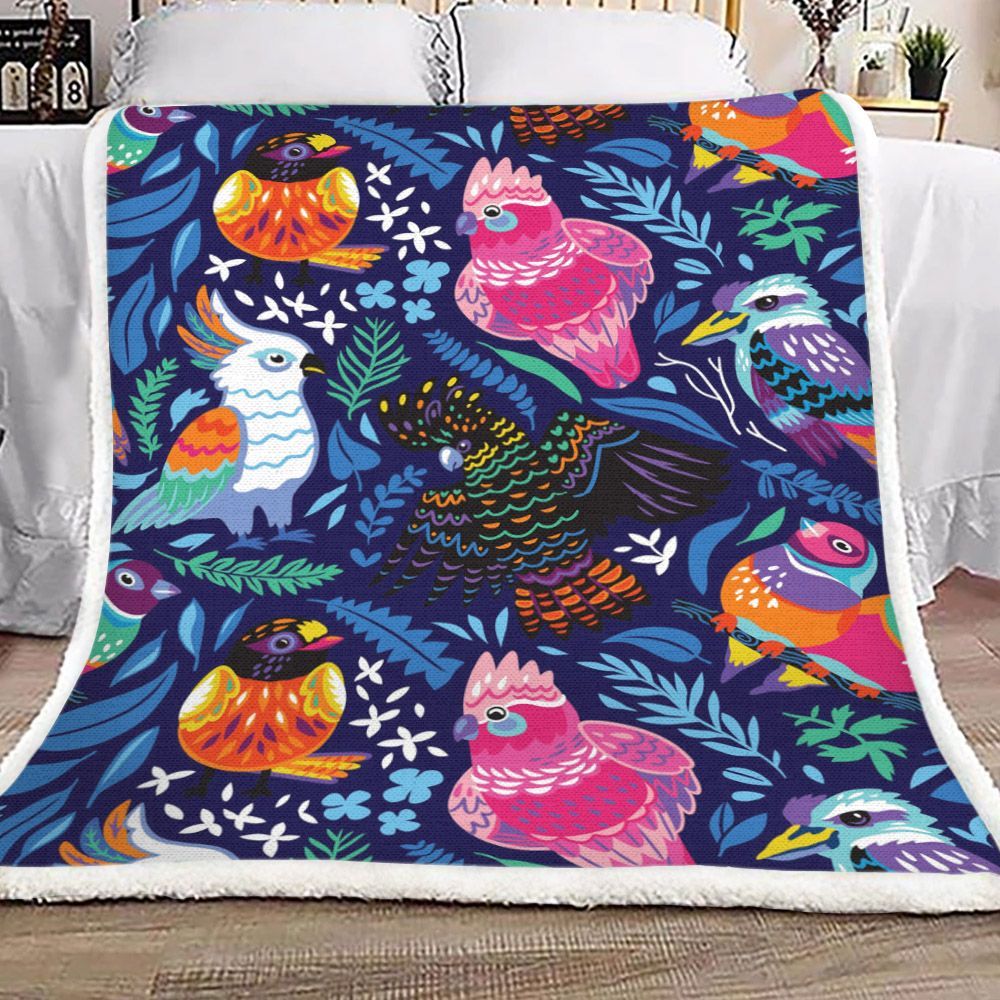Bird Sherpa Fleece Blanket