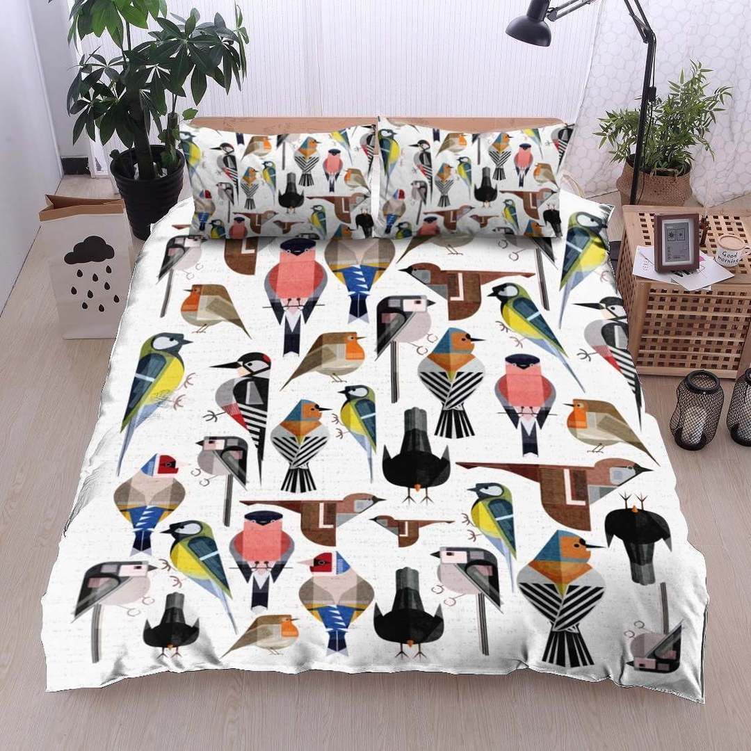 Bird Twin Queen King Cotton Bed Sheets Spread Comforter Bedding Set