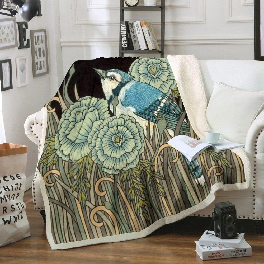 Bird Sherpa Fleece Blanket