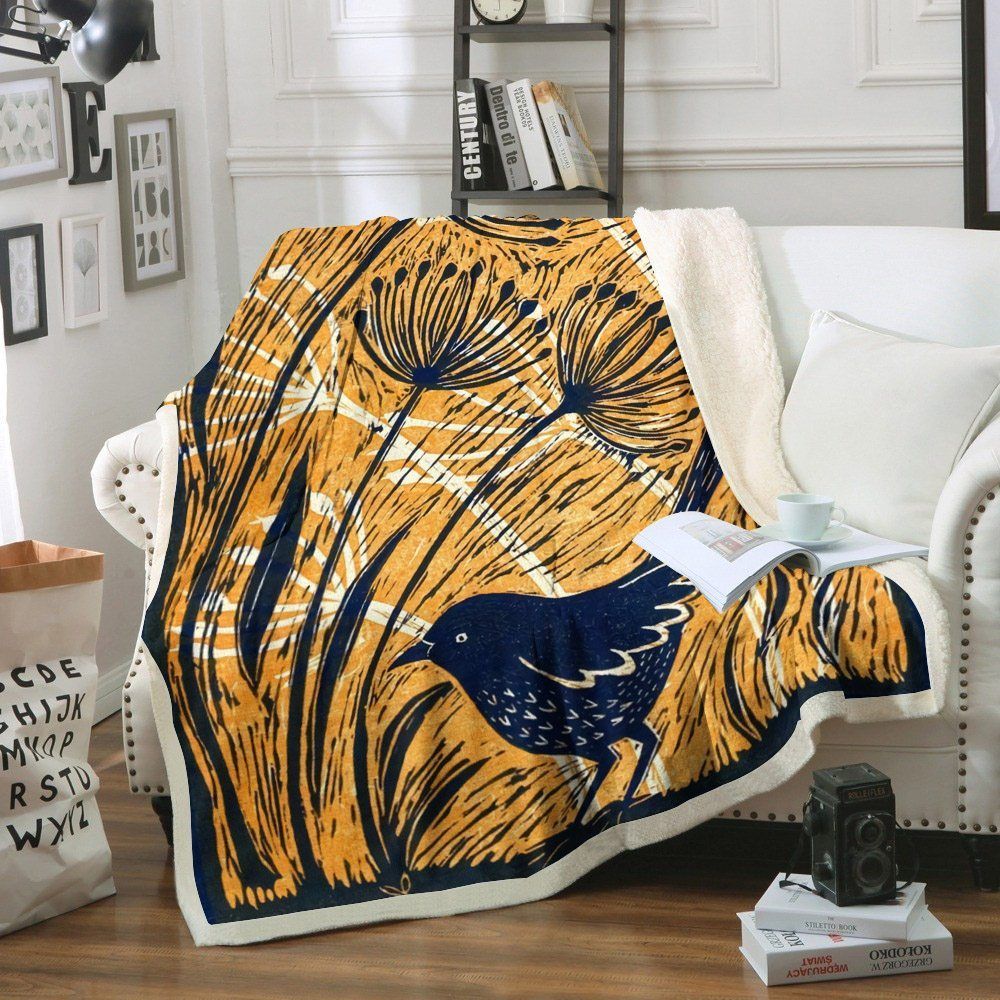 Bird Sherpa Fleece Blanket